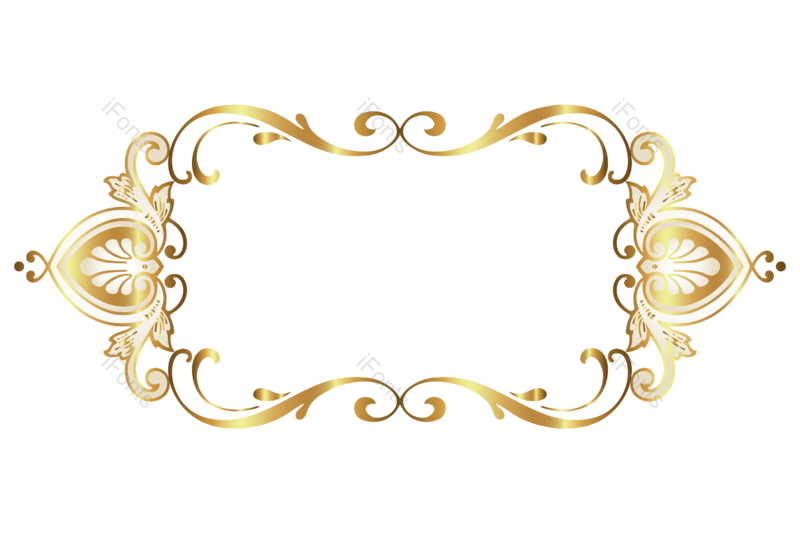 标签图片,古典花纹元素,花纹边框PNG,金色渐变免抠素材